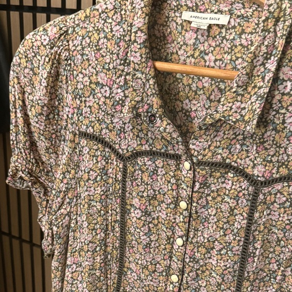 American Eagle - Floral Button-Up Dress - XL - Picture 3 of 4
